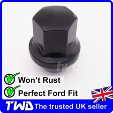 BLACK WHEEL NUT - FORD FIESTA ALLOY MK4 MK5 MK6 MK7 MK8 (M12x1.5) LUG BOLT [1B]