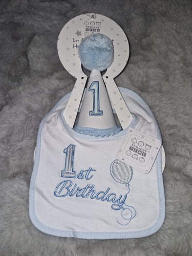 1st birthday hat and bib - birthday,