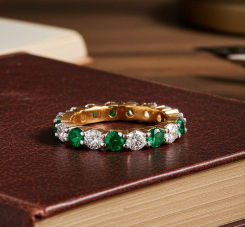 18ct gold emerald - gold, full