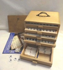 Mahjong Set in 5 Drawer Elm