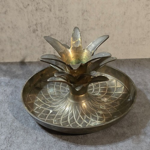 Vtg solid brass pineapple - solid,