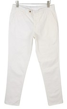 SUITSUPPLY Porto Men Trousers UK34R White Pure Cotton Slim Fit Zip Fly Chino *
