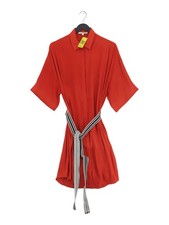 Maje Shirt Midi Dress M in Orange