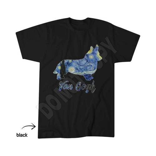 Corgi van gogh starry night - van,