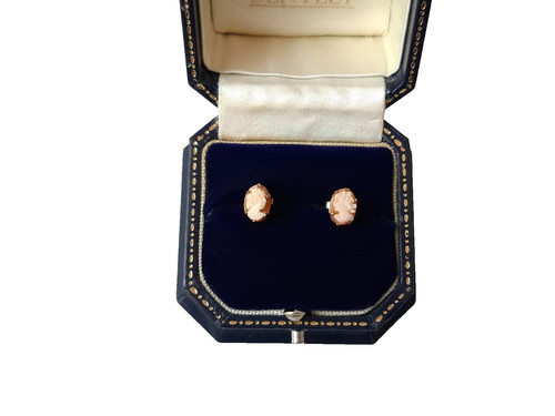 Cameo earrings 9ct gold - 9ct, stud