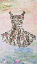 Liz Lisa Milky White Vintage Floral Pink Babydoll Dress size Small. Never worn