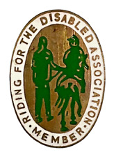 Vintage Old The Riding For The Disabled Association Members Enamel Badge