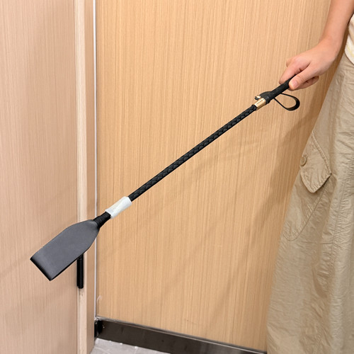 Leather whip black - leather,
