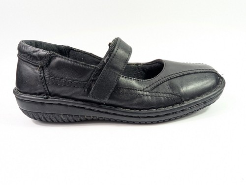 Loretta black leather mary - leather,