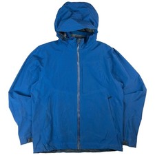 Arcteryx Veilance Men's Mid Length Blue Softshell Rain Jacket Zip Closure