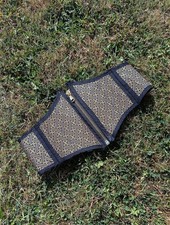 Handmade Soft Belt Corset With Japanese Sayagata Fabric And Zip Fastening