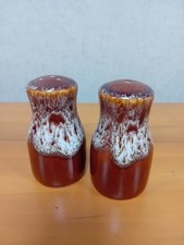Vintage Ceramic Salt and Pepper Shaker Set Brown and White