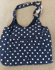 Groves Craft  Tote Bag Navy With White Spots Magnetic Fastening