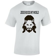 Jesus Rocks My World T-Shirt OFFER 1  Christianity God Religion Faith Easter 