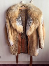 Vintage 1970’s Real Red Fox Fur & Leather Jacket with Matching Fur Hat - NEW