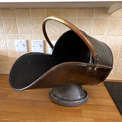 Metal coal scuttle - scuttle, hod