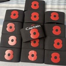 JUNIOR X13 plus Captain Remembrance Day Poppy Armbands Football Sports memorial 