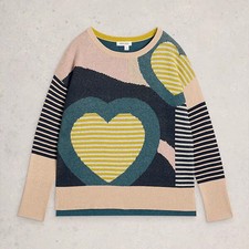 White Stuff Olive Heart Jumper