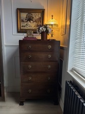 Vintage walnut tallboy chest - vintage,