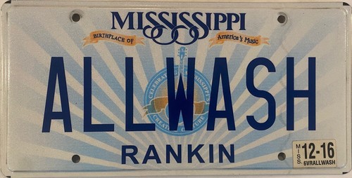 Vanity all wash licence plate - licence,