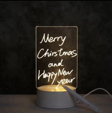 3D LED Acrylic Memo Board Night Light with Pen | DIY Message Lamp Gift Decor