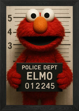 Elmo's Mugshot Framed Wall Art
