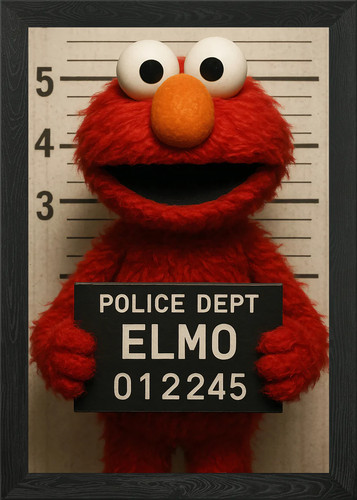 Elmo mugshot framed wall - framed,