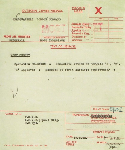 Dambusters raid message - dambusters,