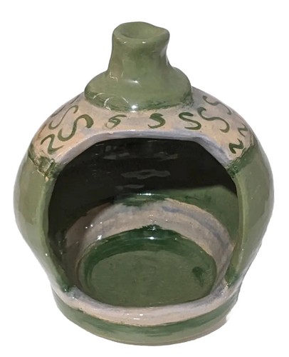 Vintage green studio pottery - green,