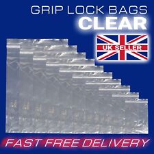 Clear Grip Lock Plastic Resealable Self Seal Polythene Bags - All Sizes