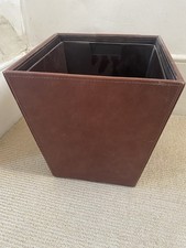 Soho House Brown Leather Paper Waste Basket