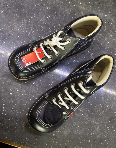 Kickers black leather lace - kickers, lace-up