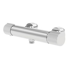 Shower Mixer Valve Exposed Fixed Thermostatic Cool Touch Chrome Dual Flow