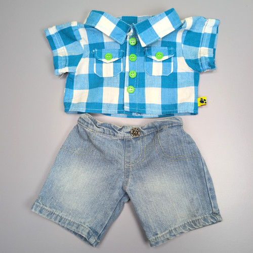 Build bear blue check shirt - blue,