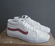 Vans white leather Pink stripe mid Sk8 trainers size 40 7 