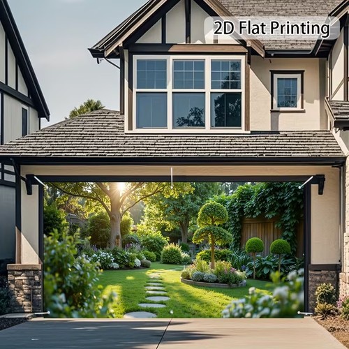 Flower garden courtyard garage - garden,