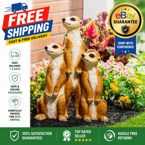 Garden statue meerkat - meerkat, resin