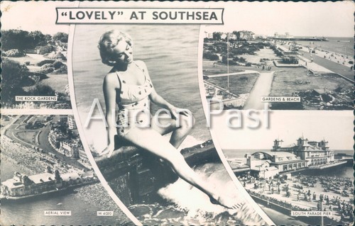 1962 southsea multi - multi-view, rppc