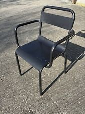 Black Metal Bistro-Style Chair Set Pair