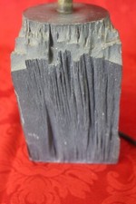 Antique grey natural slate table desk base lamp mid century stone 26 x 10 cm