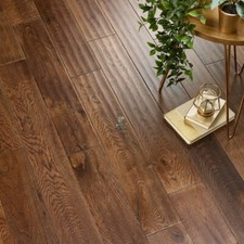 ☕️ Alabama 18 x 125mm Hand Scraped Coffee Oak Solid Wood Flooring £54.99 SQM!