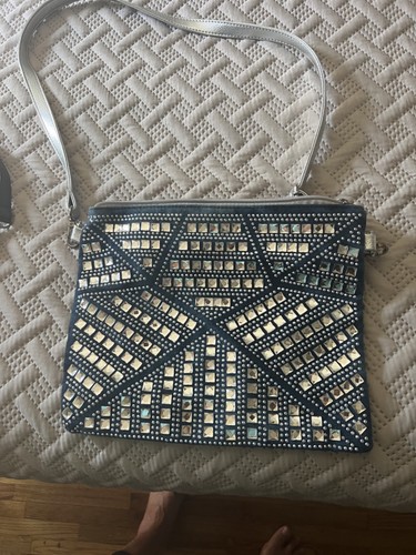 Blue denim rhinestone - blue,