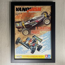 FRAMED TAMIYA VANQUISH VINTAGE RADIO CONTROLLED CAR ADVERT