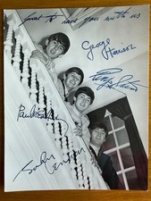 THE BEATLES Signed Photograph (from the Fan Club) Card - 7"x5"