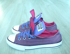 Converse All Star Double Tongue OX Girls Trainers Purple Size 1 / 33