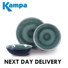 Kampa Melamine 12 Piece Dinner Set Camping Caravan Motorhome Picnic Tableware 