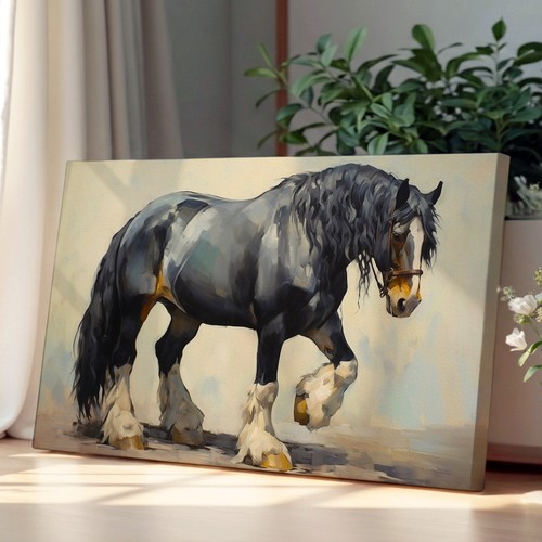 Shire horse gestural - shire, canvas