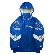 Vintage 90s Dallas Cowboys Starter Pro Line Parka Coat Men’s Large Blue