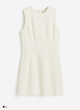 H&M Boucle Short Sleeveless Cream Dress Brand New with Tags, Size Small
