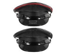 Genuine Leather Black Red Trim